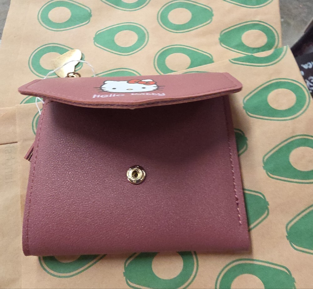 Hello Kitty Rose Mauve Wallet with Tassel and Bow Accent - Picture 3 of 4